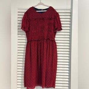 Like new Girls Crewcuts dress / red with hearts print / size 14
